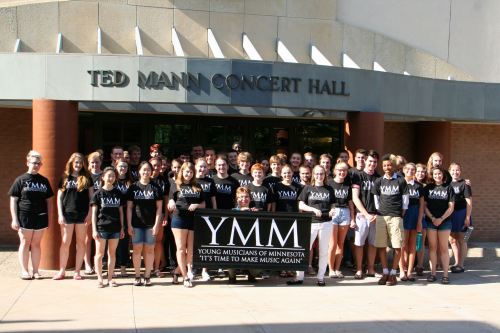YMM outside Ted Mann Concert Hall, University of Minnesota, Minneapolis, Minnesota, summer 2014.