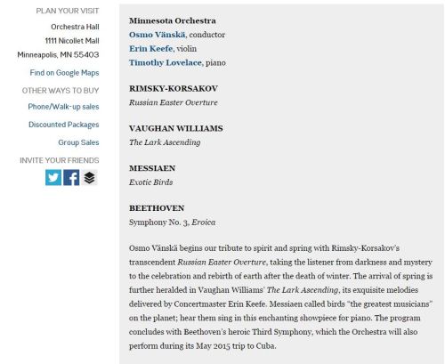 Our Easter weekend concerts in Minnesota