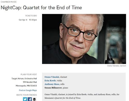 Post-concert chamber music concert as part of the Spirit and Spring festival