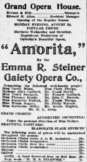 emma steiner gaiety opera company